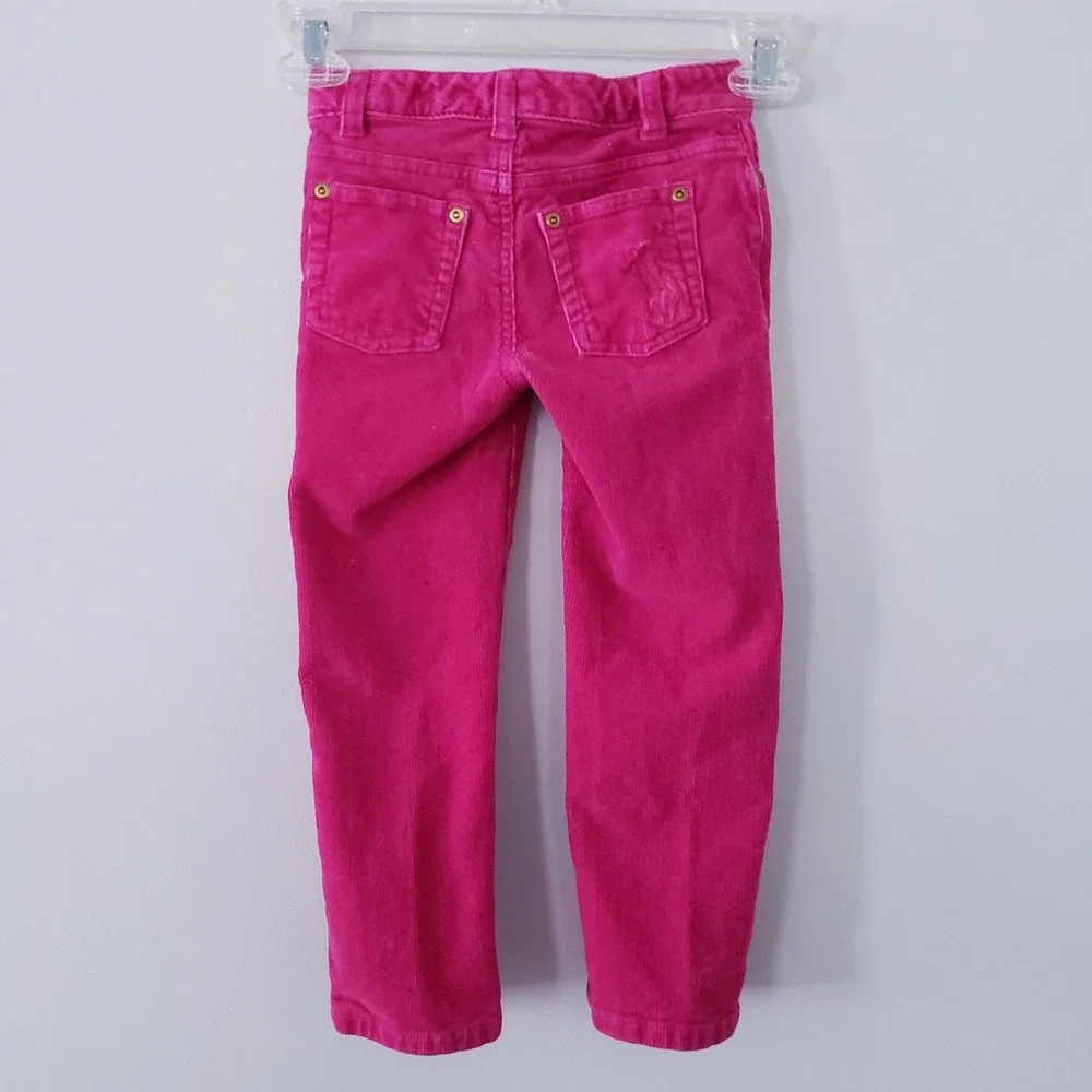 Ralph Lauren Little Girls Corduroy Pants 4T Embroidered Logo School Preppy Pink